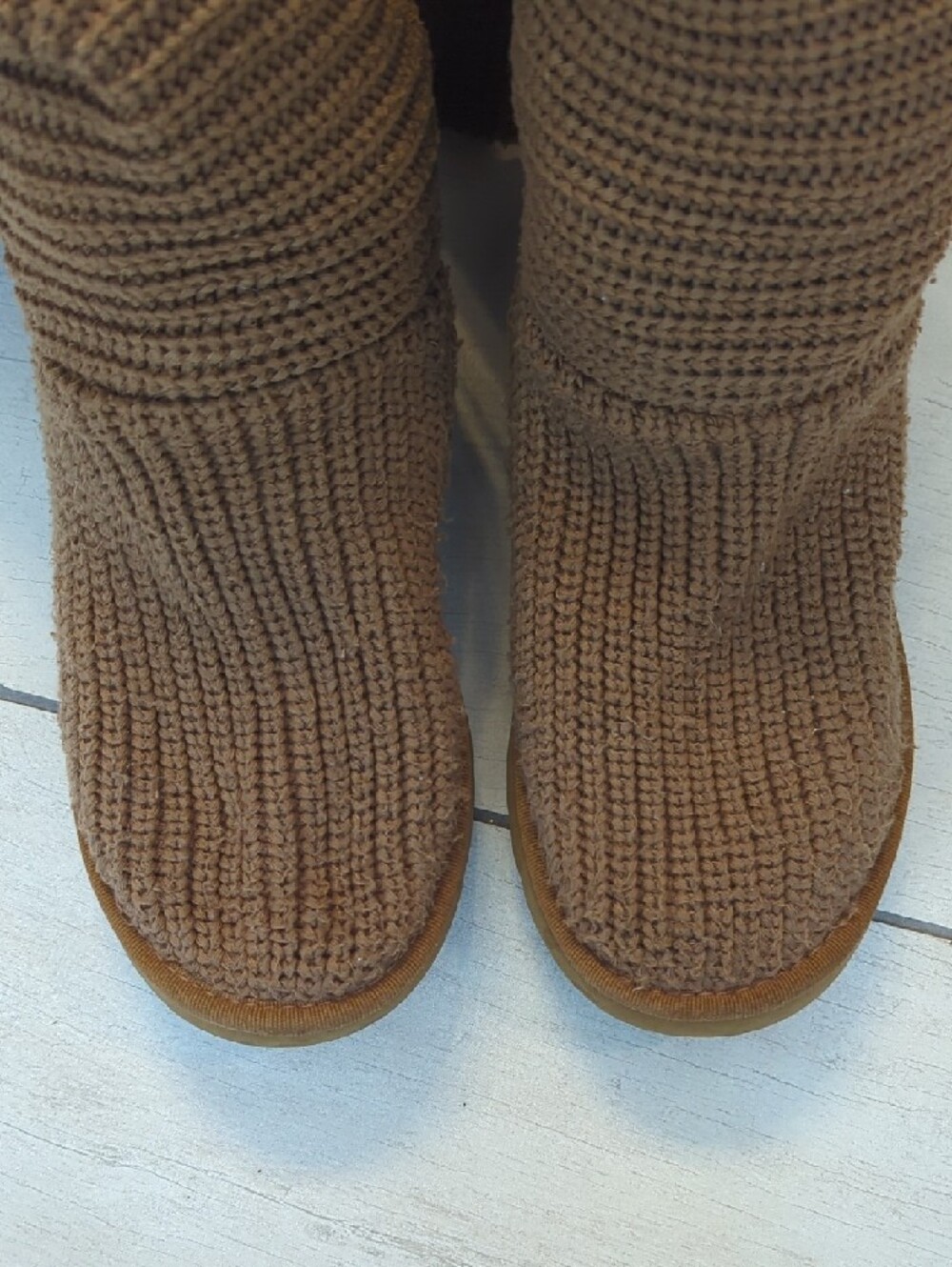 UGG Women's Tan Knit & Suede Boots - Picture 5 of 8